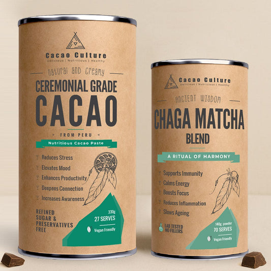 PERFECT DUO - Peruvian Ceremonial Cacao & Chaga Matcha Blend