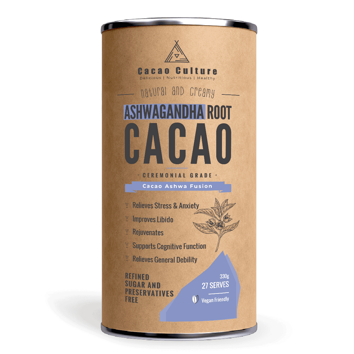 STRESS & LIBIDO - Ashwagandha Ceremonial Cacao Fusion